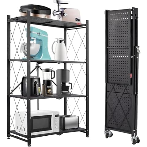 DEANIC 4-Tier Folding Storage Shelves Cover