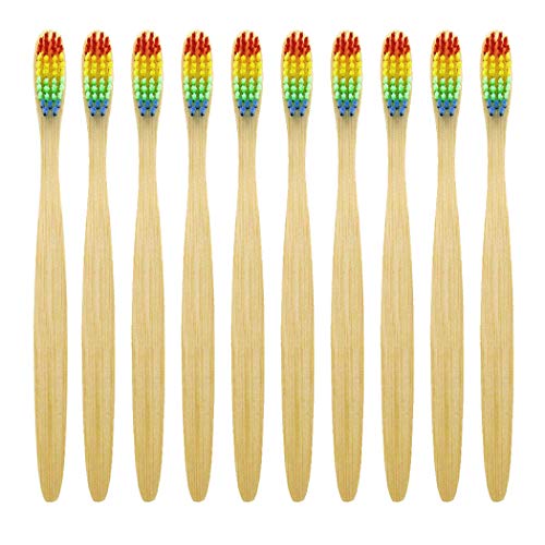 Bamboo Toothbrush Soft Bristles,Biodegradable Eco-Friendly Natural Reusable Wooden Toothbrushes BPA Free Soft Bristles