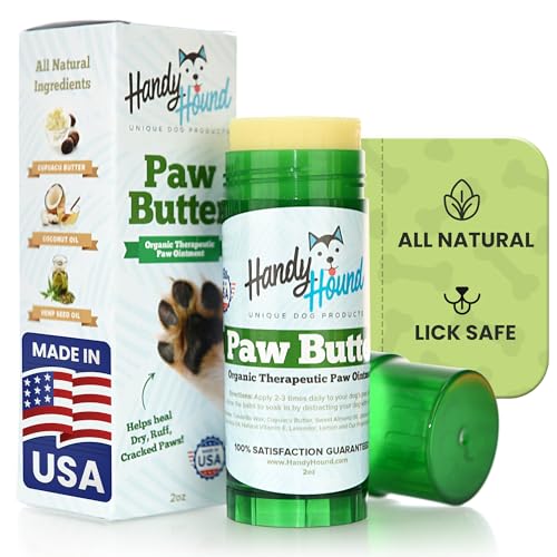 Handy Hound Dog Paw Balm - Paw Butter – Ultimate Dog Paw Protector & Dry Skin Treatment - Nourishing Paw, Nose & Dry Skin Soother - Lick-Safe Paw Balm Dogs Trust - Made in The USA - 2 oz