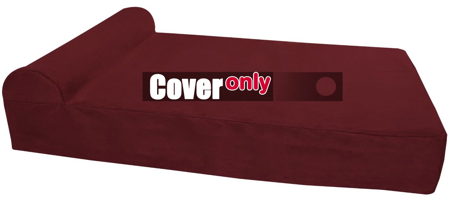 Barker Beds Replacement Cover for XL Orthopedic Dog Bed - 7 Headrest Edition - Washable Microsuede Cover -