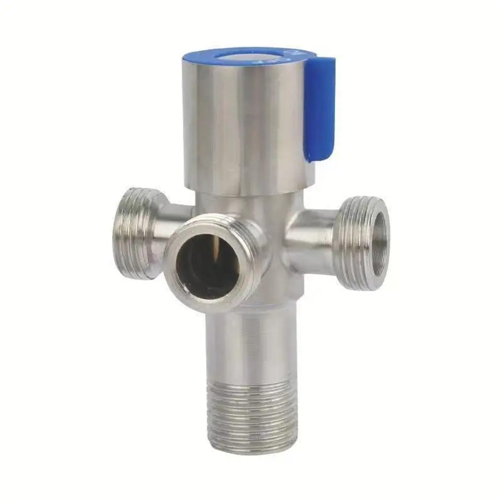 Lcvzxcfkx Blue 3Hole Stainless Steel Angle Valve Thread Triangle Valve And Cold Water Valve Bathroom Connector For Toilet Basin Water Heater G1/2(Blue 3Hole)