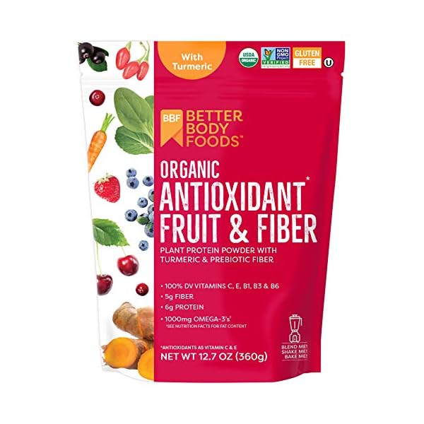 BetterBody Foods Organic Antioxidant Fruit and Fiber Superfood Blend, 12.7 Ounce, Powder