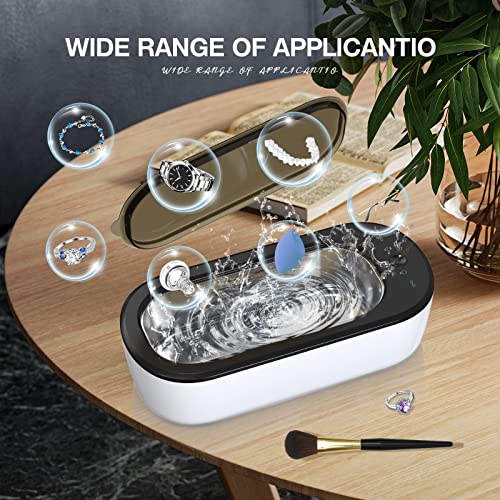 Jewelry Cleaner, Professional Ultrasonic Cleaning Machine For All Jewelry-Sus 304 Tank, 45Khz Portable Household Cleaner For Gold, Silver, Eyeglasses, Watches, Rings, Necklaces, Dentures #TOP3