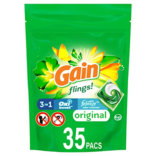 Gain Flings Laundry Detergent Soap Pacs, Original, 35 count