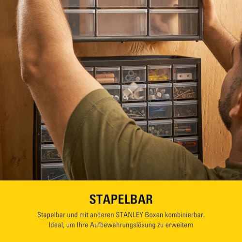 STANLEY Kleinteilemagazin Organizer Sortimentskasten (Mehrzweck-Box mit 30 Schubladen, bruchfester Kunststoffrahmen… – Ansicht 4