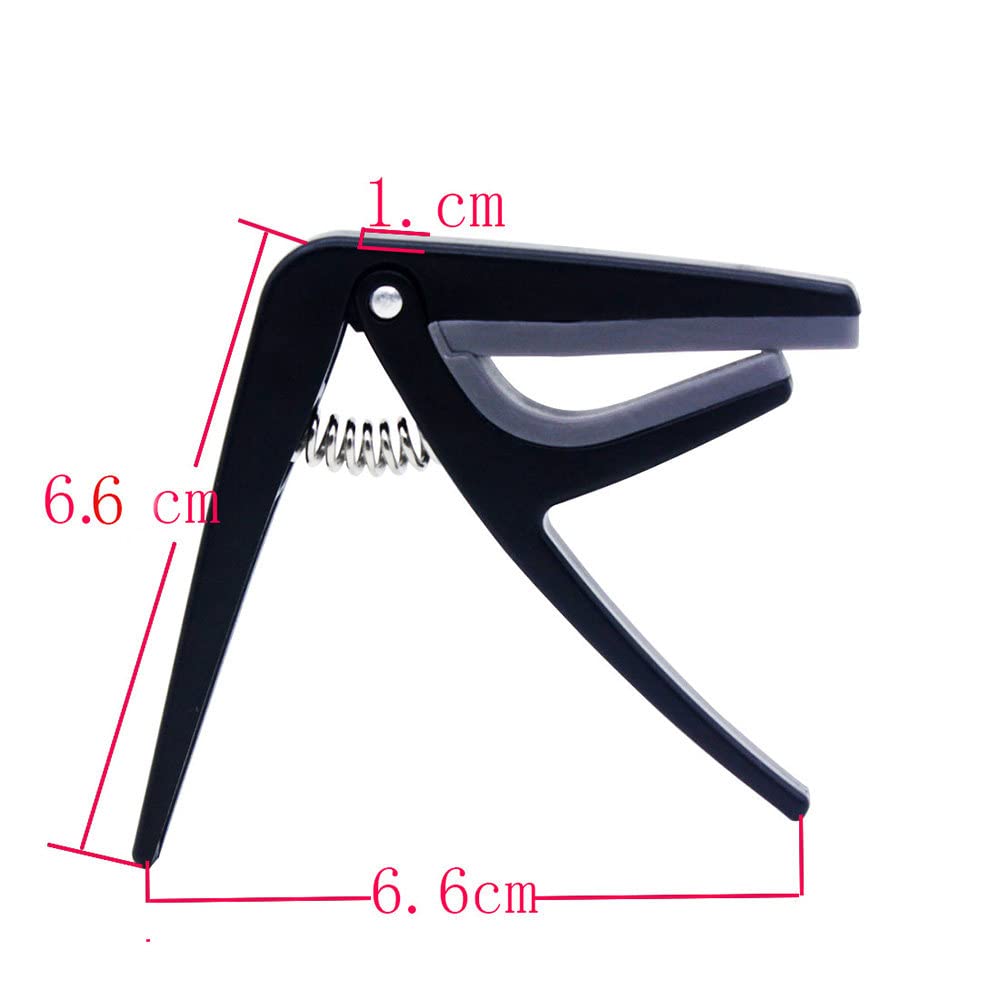 BATLAM Capotasto Professionale, Morsetto a Cambio rapido, capotasto per Chitarra Hawaii a 4 Corde, Accessori per Parti di Chitarra Capo in ABS, Nero (Nero)