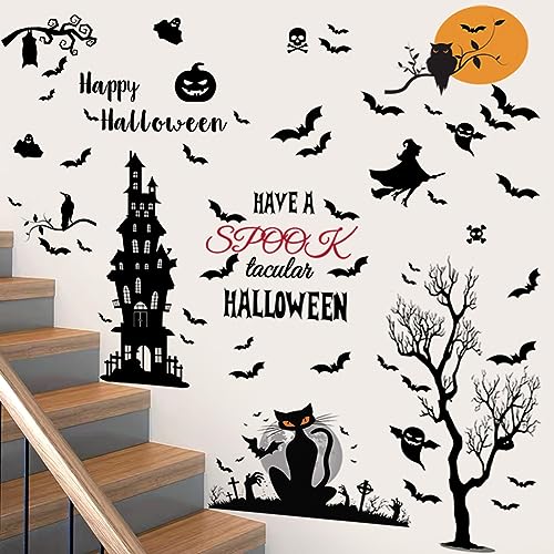 Vinilo Decorativo Halloween Castillo y Murciélagos miniatura 6