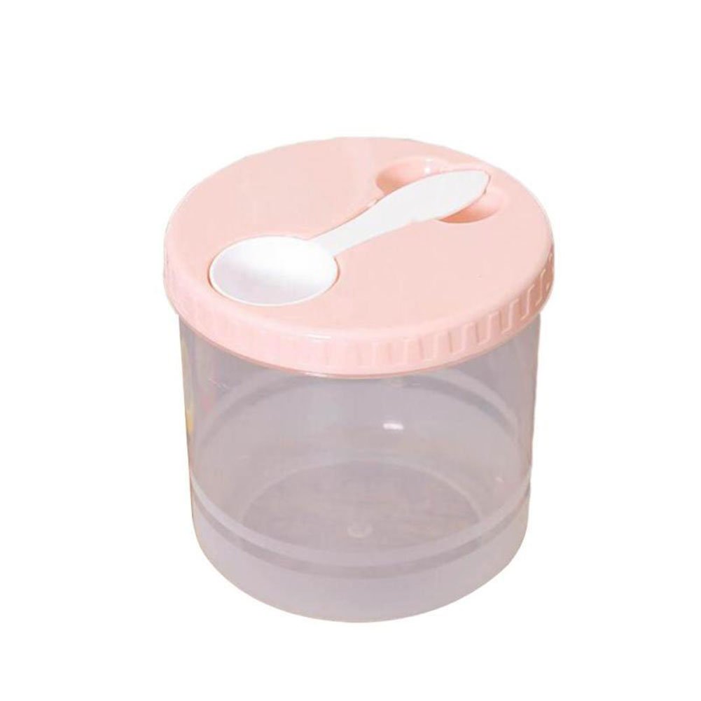 Mackur Plastic Food Storage Canister 12 * 12cm Kitchen Storage Jar Box Nuts Tea Sugar Candy Container 1 Piece size 12 * 12 cm (Pink)