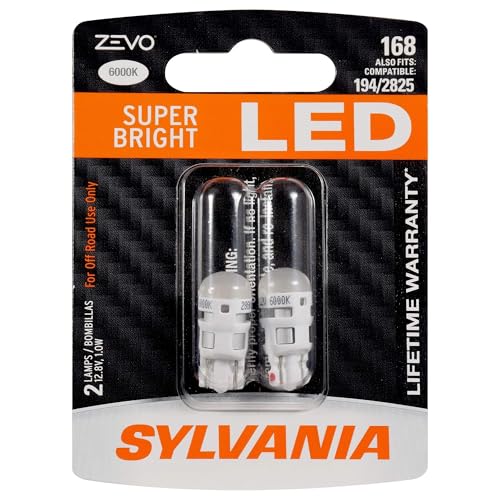 SYLVANIA - 168 ZEVO LED White Bulb - T10 W5W (Contains 2 bulbs)