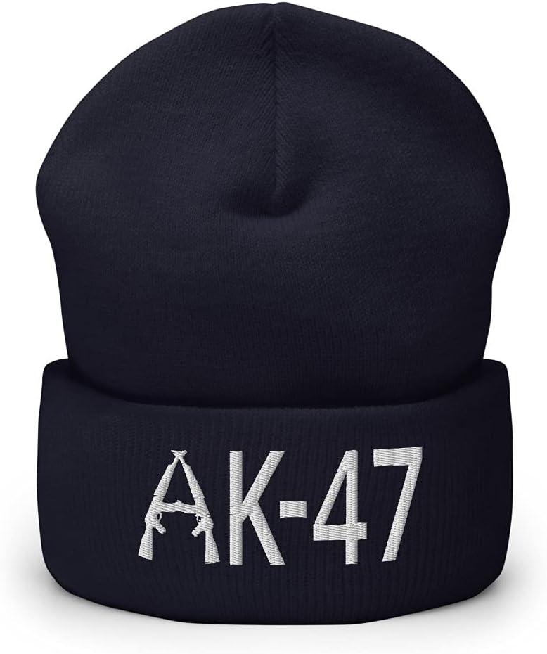 Gunner Gear 2nd Amendment Hat - AK-47 7.62 Country 2A Hat Trucker Style Cuffed Beanie Stocking