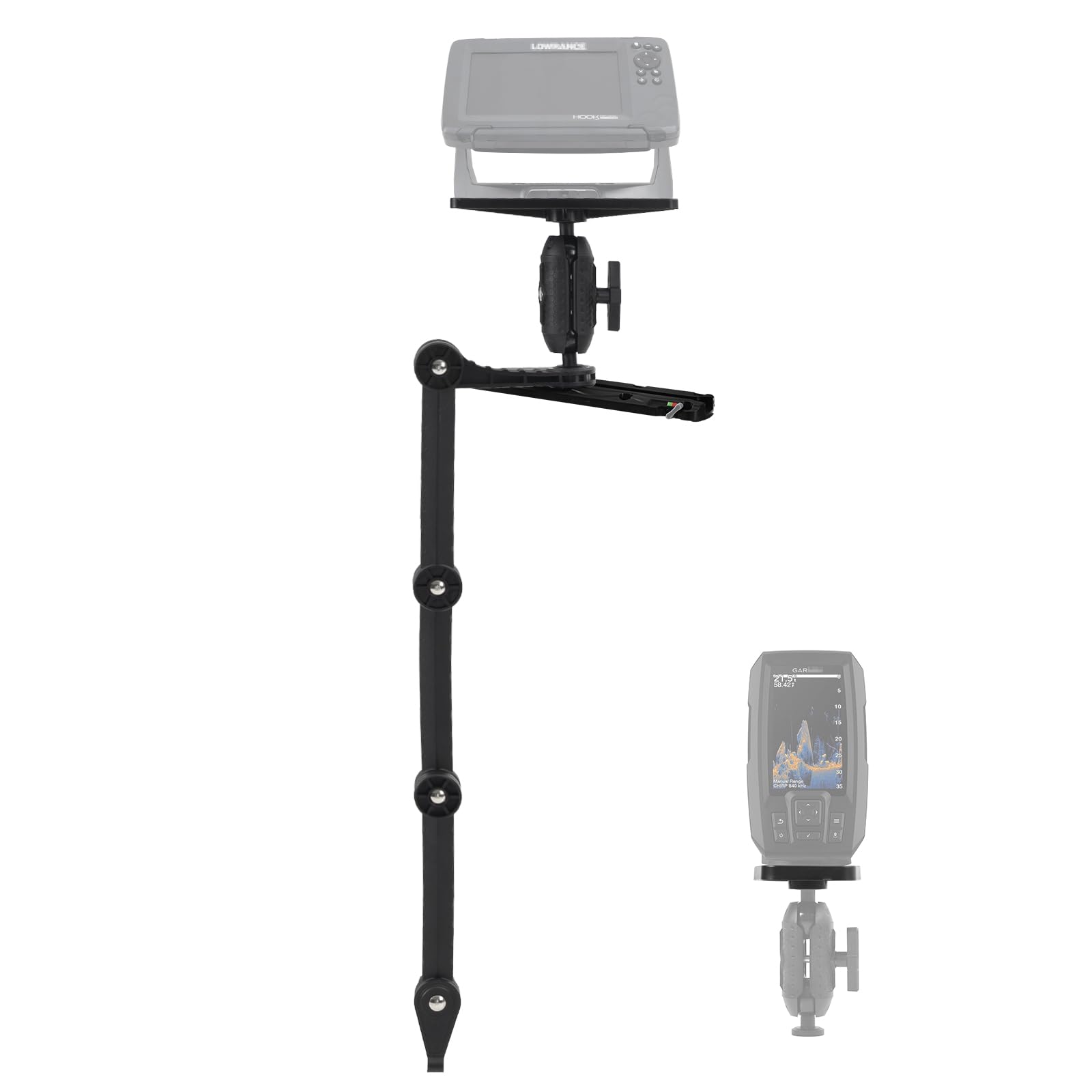 HITORHIKE Kayak Fish Finder Holder Mount with Transducer Arm Option, Fits Up to 9" Fish Finders