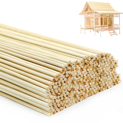 200 Stück Holzstäbe zum Basteln Holzstäbchen Rundholz (30 cm x 3mm) Zuckerwatte Stäbe Holzstäbchen für Handwerk Woodwork Kunst DIY Adventskalender Weihnachten Geschenke