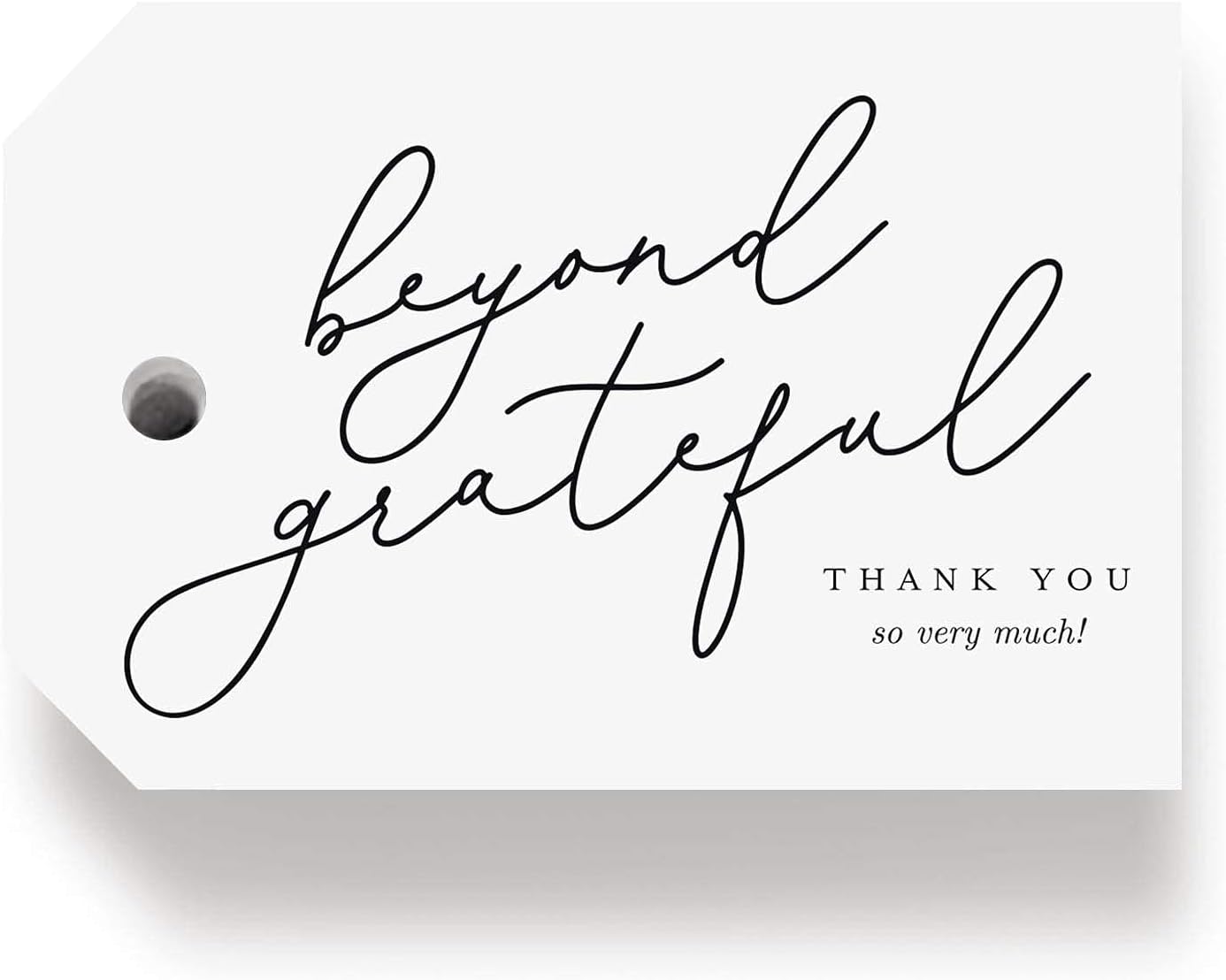 Bliss Collections Thank You Gift Tags, Modern Calligraphy, 50 White 2"x3" Labels Perfect for Weddings, Bridal and Baby Showers, Birthdays, Parties or Special Events
