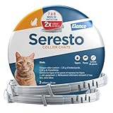 Seresto Colliers Chats – 2 Protections anti puces et anti tiques en continu – Collier Seresto pour chat avec protection longue durée de 7 à 8 mois – Gris