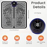 OSDUE EMS Foot Massager, Electronic Muscle Stimulatior Massage Mat with 8 Modes 19 Intensities, Folding Portable Electric Massage Machine for Feet and Legs Muscle Stimulator - Image 2