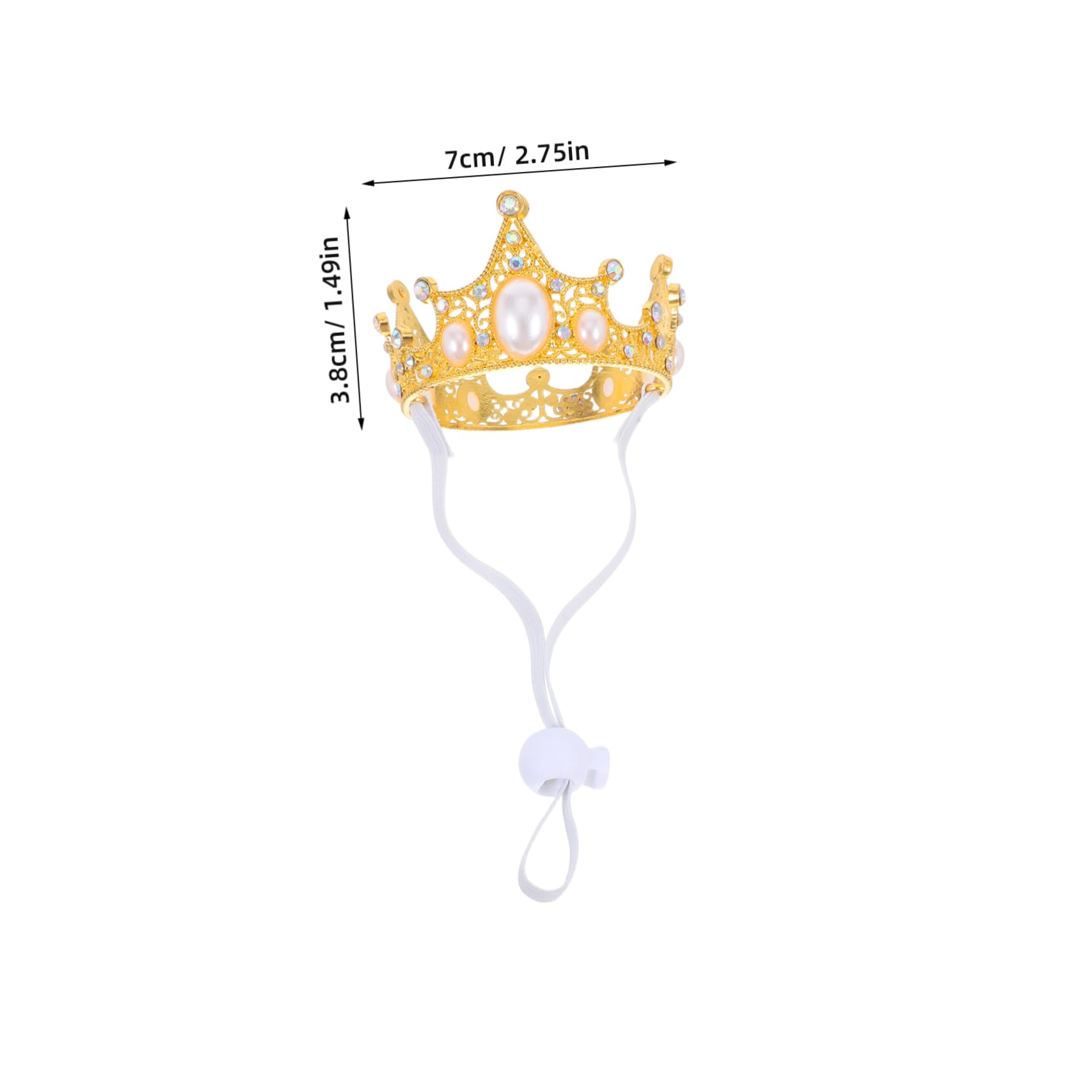 Happyyami Pet Birthday Party Crown with Adjustable Strap Shiny Headdress for Small Dogs and Cats for Birthdays Weddings Festive Celebrations Photoworthy Dog Crown