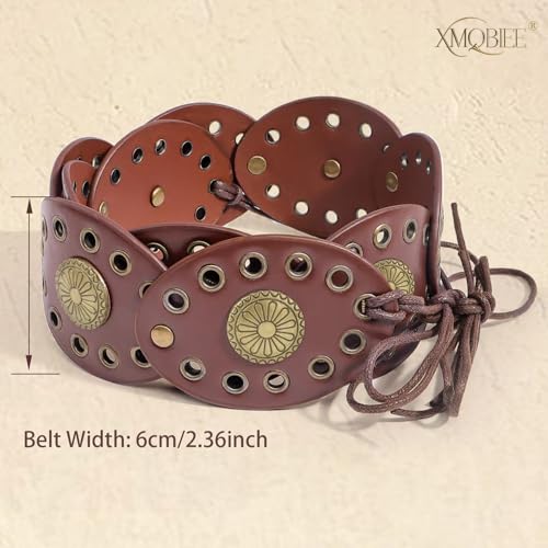 Western Disc Leather Belt for Women, Boho Concho Style for Country Concert2