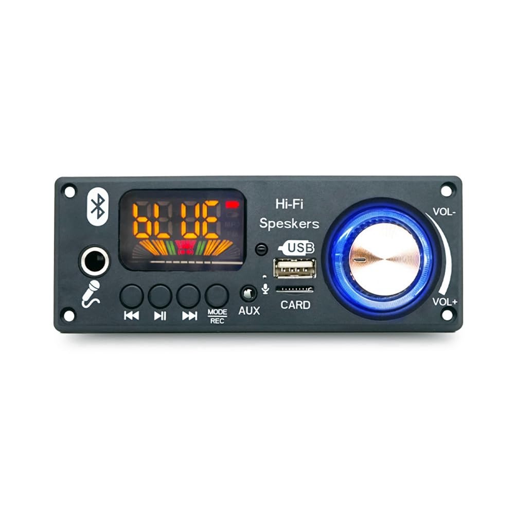 Placa Amplificadora Decodificadora de Audio Bluetooth 2x80W 160W Amplificador Reproductor de Audio 12V DIY Reproductor de MP3 Módulo de Radio FM para Coche TF USB