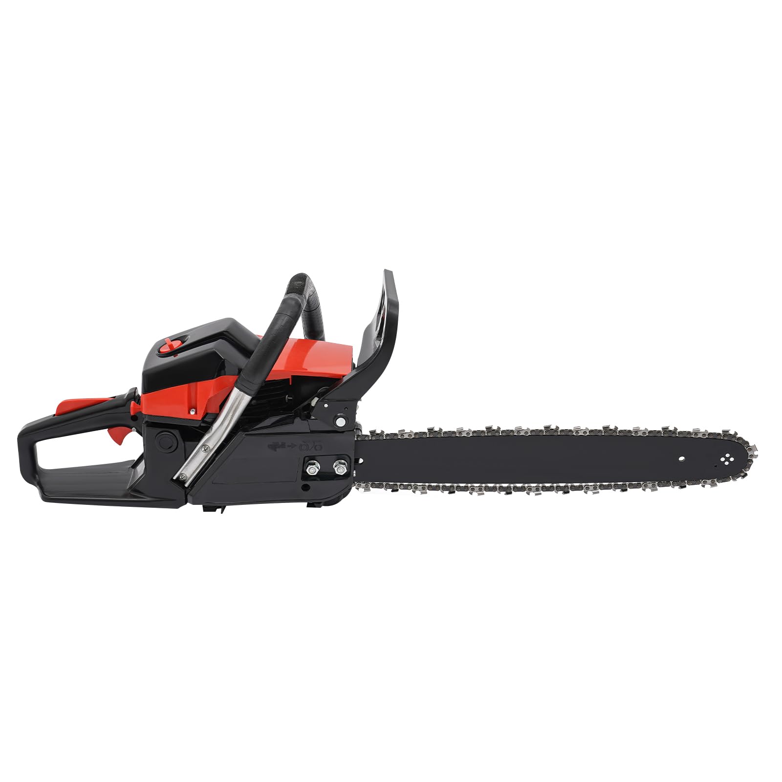 Benzynowa piła łańcuchowa, 58 cc, 11000 obr./min, spalinowa piła łańcuchowa o długości 45,7 cm, 2,2 kW, 2-suwowa piła łańcuchowa, piła łańcuchowa do cięcia drzew ogrodowych i wybijania drewna leśnego