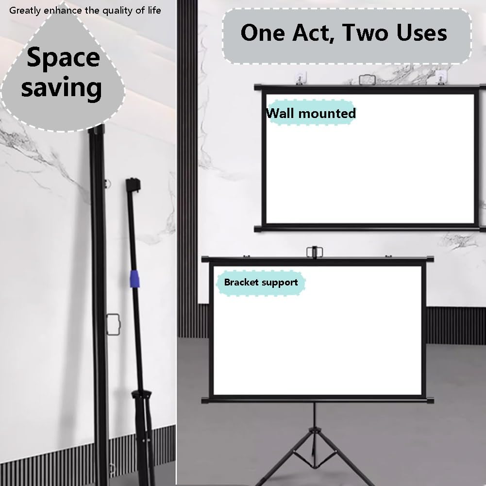 Schermo di proiezione portatile pieghevole con cornice nera per uso interno ed esterno in home theater, giochi e presentazioni in ufficio