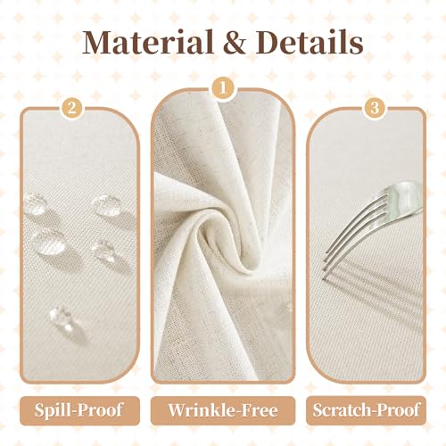 Image of Laolitou Off White Rectangle Tablecloth with Tassels 55x90 Inch