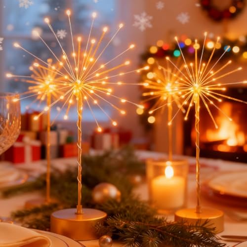 Nest and Flowers Firework Table Lights, LED Starburst Lamps with