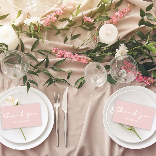 Mini cartes de remerciement rose pâle Whaline pour colis de créateurs et magasins - 7