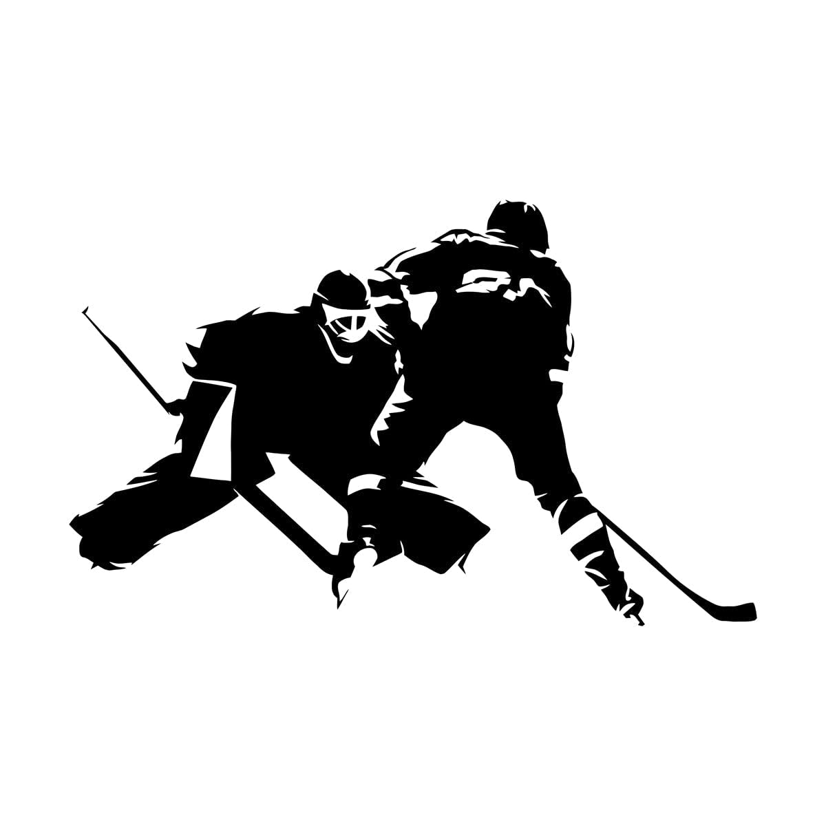 Ice Hockey Players Wall Stickers Sportsman Game Sports Vinyl Wall Decal Teen Room Self-Adhesive Wall Door Decorative Extra Large - 70x114cm — image 1