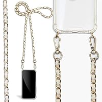 Cover Catena Cellulare Compatibilecon Per Honor X6A 4G,Back Case in silicone con laccio metallico Per il collo-Custodia con cordino in metallo,Catena a Maglie,Custodia Per Cellulare