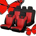 RiJpex 9pcs Autositzschoner,kompatibel mit Mazda RX-8,Sitzbezüge,1-Red