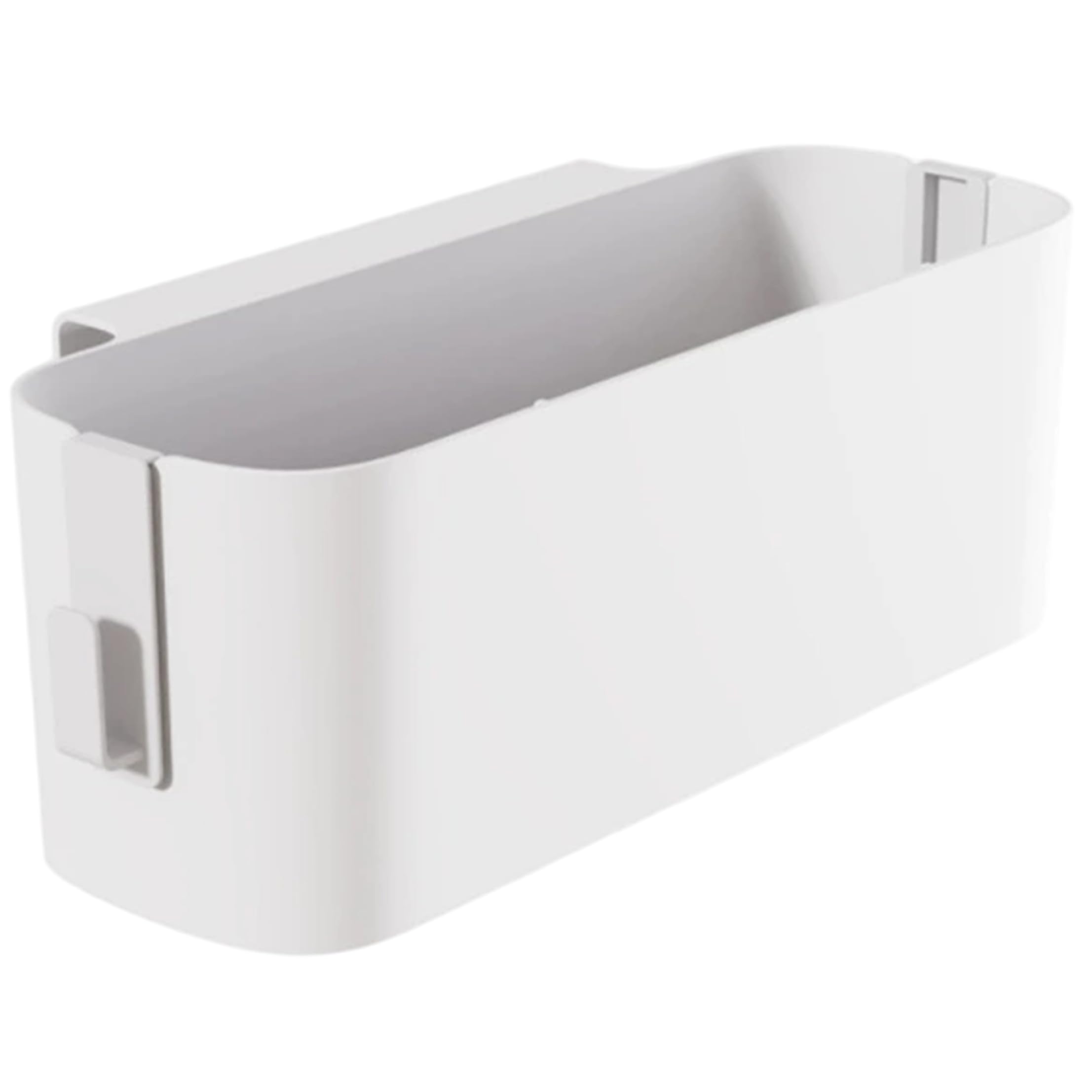 Organizador colgante de plástico blanco con ganchos para litera y cabecera de cama