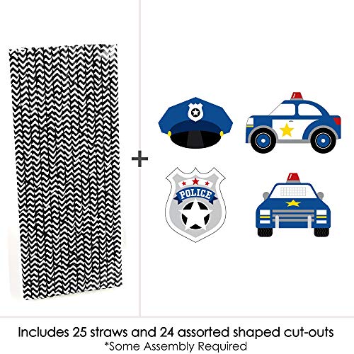 Pitillos decorativos de papel azul y negro, set de 24 miniatura 3