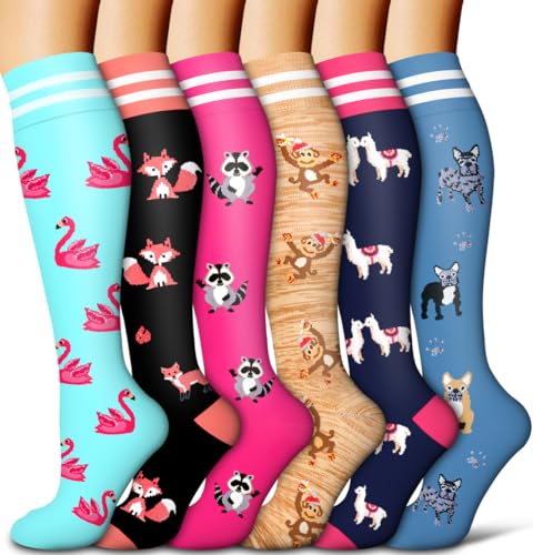 Image of COOLOVER Copper Compression Socks for Women and Men(6 Pairs)-Best Support for Running, Athletic, Travel