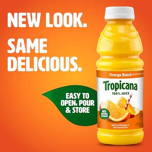 Image of Tropicana 100% Orange Blend From Concentrate, 12-pack, 15.2 fl oz bottles