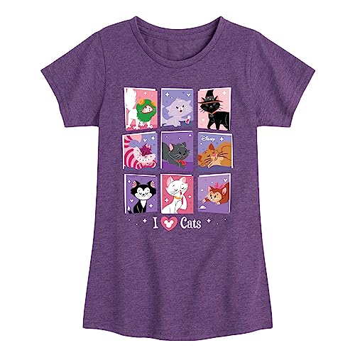Disney Classics - Cats & Dogs - Grid of Assorted Cats - Toddler and Youth Girls Short Sleeve Graphic T-Shirt
