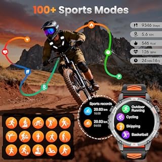 Military Smartwatch(Answer/Make Call), GPS Smart Watch for Men with LED Flashlight Compass, 1.46" HD Fitness Tracker Watch with 100+ Sport Modes, Rugged Smart Watches Compatible for iPhone Android