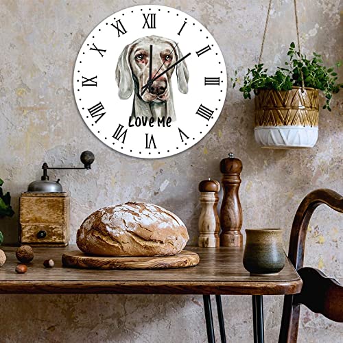Horloge murale Weimaraner silencieuse à quartz pour salon chaleureux - 5