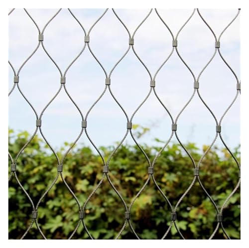 Wzmazingly Stainless Steel Rope Net, 20cm/2mm Protection Net, Impact Resistant Wire Mesh Fencing for Football Field Garden Farm(2x2m)