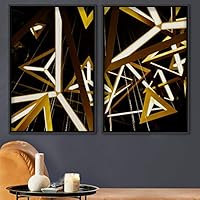 2 Piece Framed Canvas Wall Art Solid Structures Canvas Prints Home Artwork Decoration for Living Room,Bedroom - 16