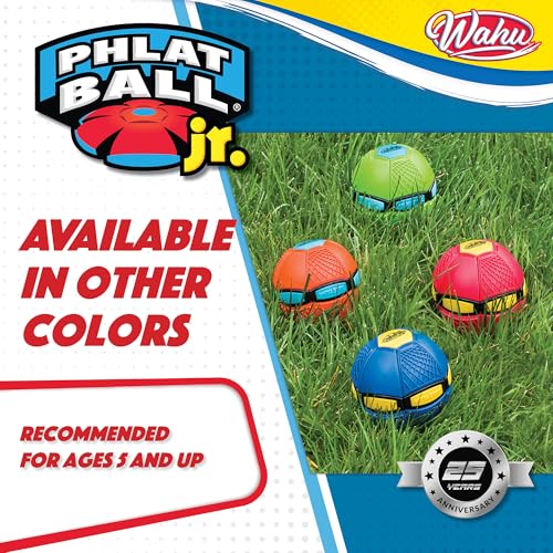 PHLAT BALL Junior Rouge - Mini Disque Volant Rétractable - Balle Innovante 10,2 cm - Jeux Extérieur Enfant dès 5 Ans - Frisbee 15,2 cm - Jeux Plein Air 2 joueurs et plus - Version Mini Voyage