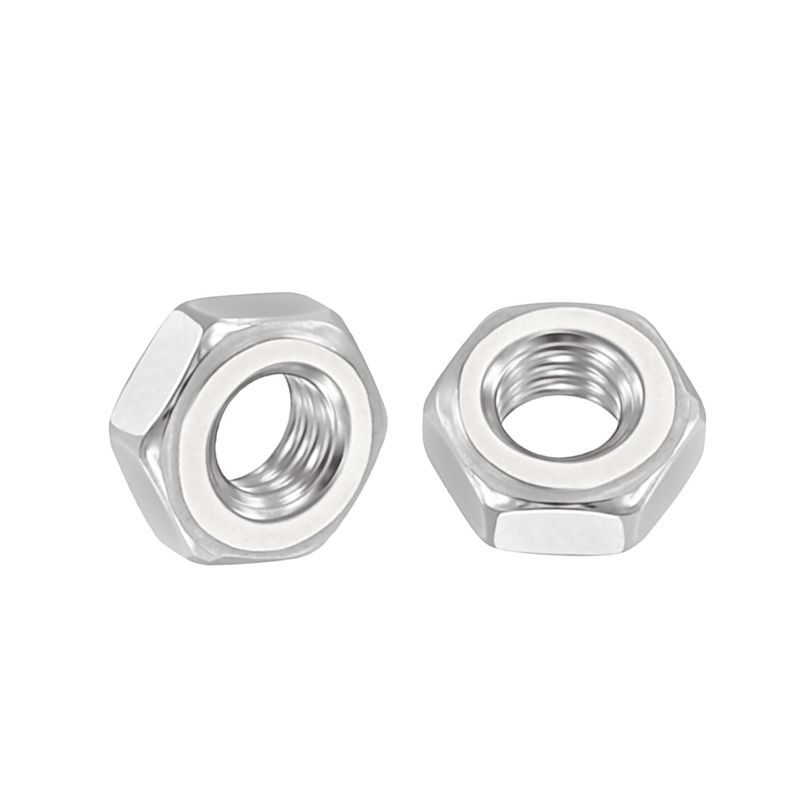 Kozelo 120pcs Hex Nuts - [M3-0.5] 304 Stainless Steel 18-8 (A2-70) Hardware Nuts for Mechanical Repair & Assembly, Standard Metric Coarse Thread Nut, Bright Finish, Silver