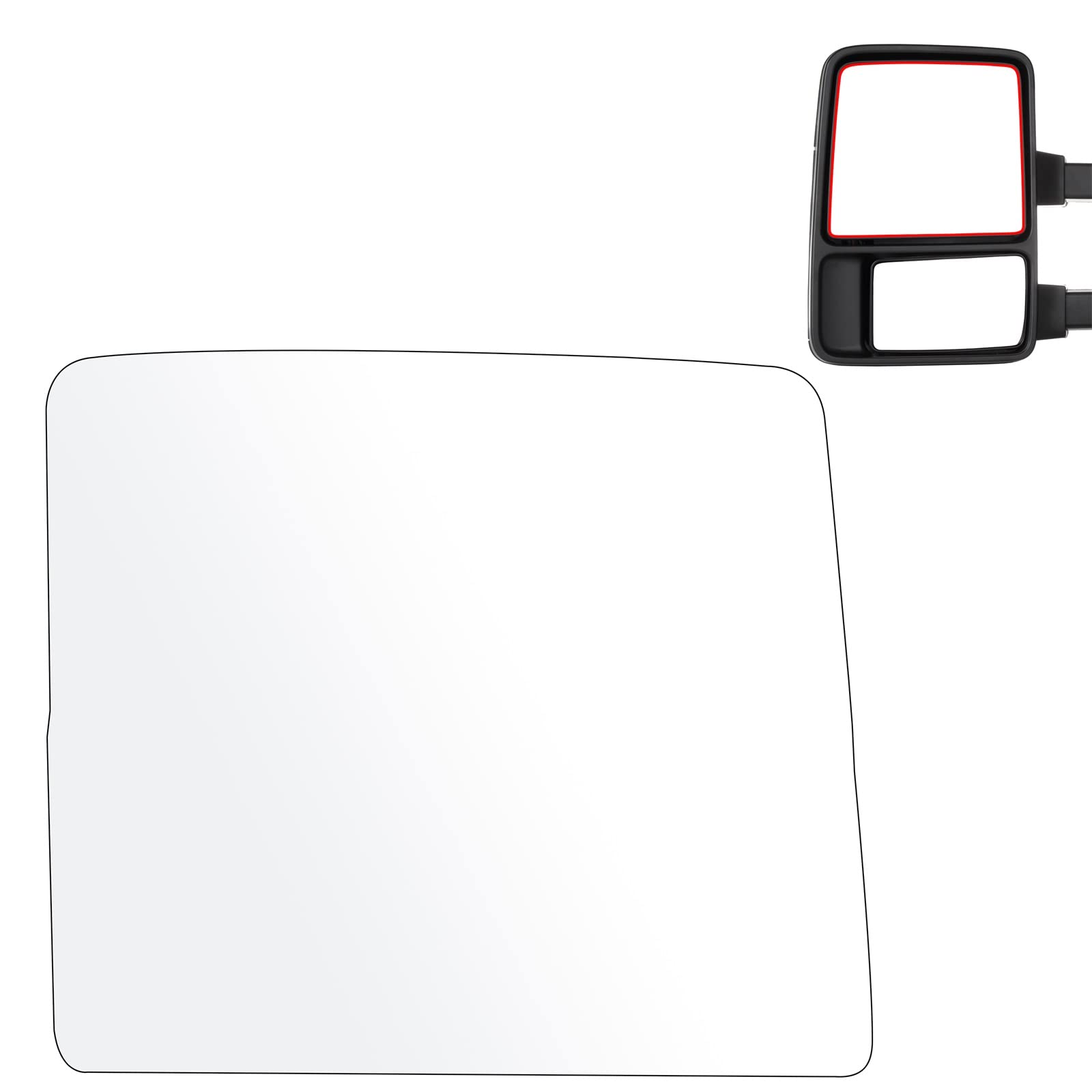 SCITOO Right Side Mirror Glass Replacement for 1999-2016 for Ford F-250 F-350 F-450 F-550 Super Duty 2000-2005 for Ford Excursion Manual Passenger Side Mirror Flat Upper 1 Piece