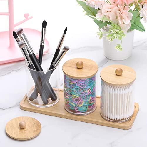 Tarro de boticario Qtip impermeable con dispensador de algodón transparente 7