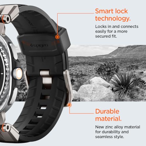 Image of Spigen DuraPro Armor Strap Band for Samsung Galaxy Watch 8 Classic /Watch8 (44mm /40mm), Shock-Absorbing&Rugged Build - Black