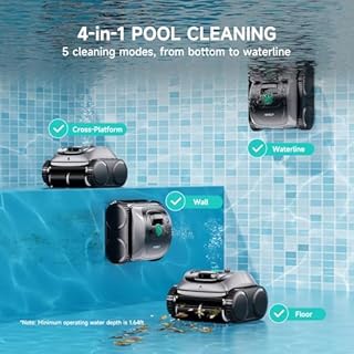 (2026 Upgrade) WYBOT C1 Pool Robot Vacuum for Inground Pools, 4-in-1 Cordless Robotic Pool Cleaner Lasts 150min, Triple-Motor up to 1,614 Sq.ft, Smart APP Support, Auto Wall & Waterline Cleaning