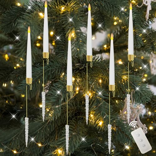 Nexoria Velas LED para árbol con mando a distancia, 6 unidades