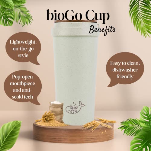 Biogo 16Oz To Go Coffee Cups Reusable - Perfect Size Travel Coffee Cup With Lid, Lightweight & Sturdy - Keeps Coffee Hot, Microwave & Dishwasher Safe Travel Mug (Pastel Gray) #TOP2