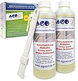 AGO® 2x 500ml Schimmelentferner mit Pinsel I Anti Schimmel Mittel Schimmelpilzentferner Schimmelreiniger Fungizid für Bad UVM I hoch wirksam & stärker als herkömmliche Sprühreiniger