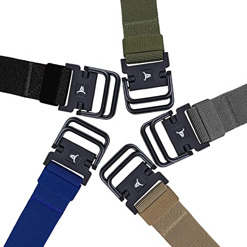Elastic Belts for Men Women, Tactical Nylon Canvas Military Sports Belts with Double D-Ring Buckle 1.5 Inch4