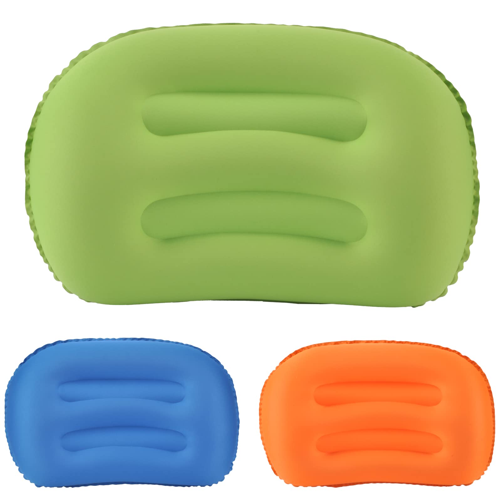 2X Cuscini Gonfiabili da Campeggio Ultraleggero Cuscino da Spiaggia Pieghevole e Portatile Cuscini per Viaggio, Escursioni 46x30 cm Verde
